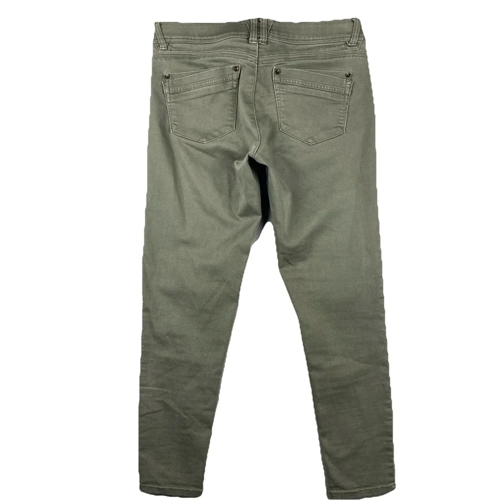 Democracy Ab Solution Skinny Twill Ankle Pants Womens 8 Olive Green Slimming‎